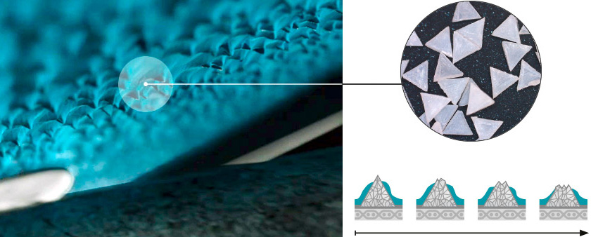 Grano abrasivo cerámico triangular para el máximo arranque de material